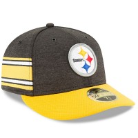 Men's Pittsburgh Steelers New Era Black/Gold 2018 NFL Sideline Home Official Low Profile 59FIFTY Fitted Hat 3058480
